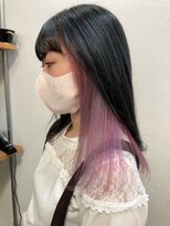 ロア 福岡天神本店(LORE) インナーカラー×淡いピンクカラー
