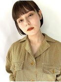 こっくりブラウン×切りっぱなしボブ