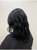 セミロング ブルーブラック