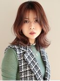 大人可愛い20代30代40代外ハネレイヤーミディアム