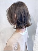 スモーキーグレージュ_グレージュカラーボブウルフ_ba307152