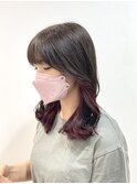 ★セクションカラー ツートーン ピンクベージュ くびれヘア