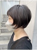 前下がりショートボブのニュアンスパーマスタイル☆