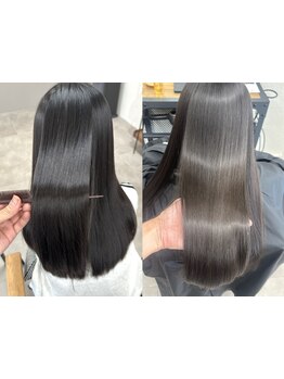 最新の超高濃度水素メニュー取り扱い◇憧れの柔らか質感＆うる艶ストレートが叶う【四日市/髪質改善】