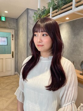 ラボヌールヘアー オリビエ 北千住店(La Bonheur hair Olivier) ピンクラベンダー／韓国風ヘア