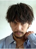 緩めツイストスパイラル無造作シャドウパーマ渋谷メンズ