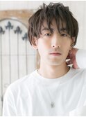 前髪パーマで優し気ナチュラル束感ウェットスタイルi仙台