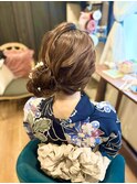 浴衣サイドシニヨン
