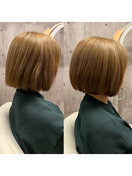 フリーダム(FREE-DOM) 【髪質改善・ハイトーン】ブリーチ毛を髪質改善してミニボブ