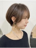 白髪ぼかし/ひし形/癖毛/大人ショートボブ/60代50代40代