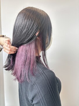 アルファ(Hair Salon alpha) 【大人可愛い×艶感】インナーカラー×ピンクバイオレット