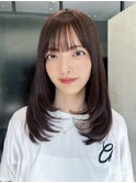 ロング顔周りレイヤー美髪前髪カット_F0352