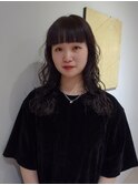 ミディアム×パーマ×前髪カット