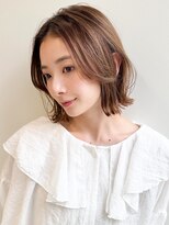 アグノス 青山(Agnos)&nbsp;大人可愛い暗めカラーモテ髪セミディ前髪ナチュラルカール