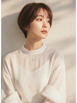 ヘアーメイクパウダー 天王寺寺田町店(Hair make powder) 大人可愛い30代40代50代ナチュラルショートボブオリーブベージュ