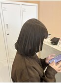 オリーブベージュ/透明感カラー/顔まわりレイヤー/ボブ/宇都宮