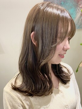 アクアオモテサンドウ(ACQUA omotesando) △大人可愛いミルクティーベージュ韓国風シースルーバング