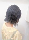 切りっぱなしボブ顎下2cm オリーブグレー 【横浜】