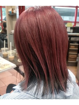 ヘアーズ ベリー 川西店(hairs BERRY) くすみピンク×インナーブラック