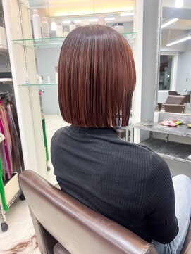 オズ 郡山桑野店(OZ) イメチェンハッシュカットフルバング似合わせレッドブラウン