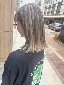 ヘアーメイクオズ(hair make O/S) アンブレラカラー ミルクティー ハイライト