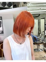 ヲタク(wotaku.)&nbsp;オレンジカラーハイトーンダブルカラーケアブリーチボブミニボブ