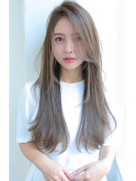 ブラン 栄(Blanc) 【Blanc】ハイライト＿ブリーチ＿ベージュ＿ロング