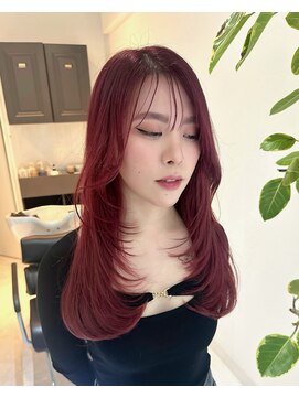 アンダーバーホワイトモデ 河内長野(_WHITE mode) ハイライトカラーミルクティーベージュレイヤーカット