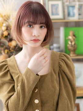 カバーヘア ブリス 志木南口駅前店(COVER HAIR bliss) ダブルカラー韓国風透明感切りっぱなしボブc5志木10代20代30代