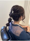 編み下ろしお呼ばれヘア