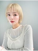 オリーブミルクティーカラーベージュボブブリーチレイヤー心斎橋