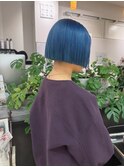 ＊vivid blue×ぱっつんボブ＊