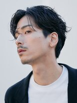 テン 心斎橋(tenn.) メンズセンターパート七三分けパートニュアンスパーマ刈り上げ