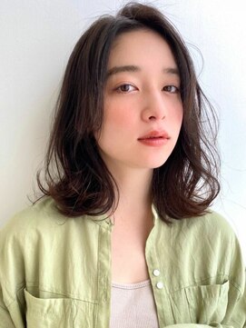 パザパ 嶋店(pa.za.pa) ミディアムレイヤー/韓国風暗髪/レッドブラウン/30代40代50代
