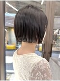 切りっぱなしボブ ボブヘア 縮毛矯正 ミニボブ レイヤーボブ
