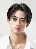 ツーブロックナチュラルダウンパーマシースルーマッシュ