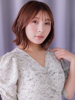 カバーヘア ブリス 北浦和(COVER HAIR bliss)&nbsp;ボルドーブラウン小顔外ハネくびれボブマレットヘア20代30代Z