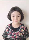 ショートボブ  ラウンドバング kidsカット