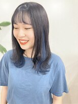 アリウス(ALIUS by posh) 【ALIUS 池袋 小川】結ぶと消えるインナーカラー×ブルー