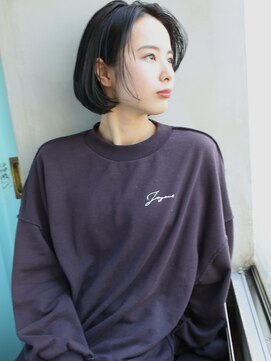 バース(BIRTH) 天神【BIRTH】アッシュブラック×内巻き耳掛けワンカール