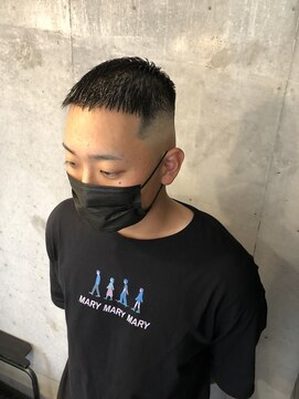 グッドプレイスアンドシング(Good Place&thing) メンズ刈り上げ短髪ボウズスキンフェードクルーカット