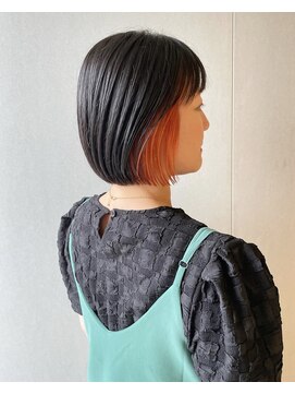 チャコレ 北千住店(Chacolle) インナーオレンジ×ミニボブ