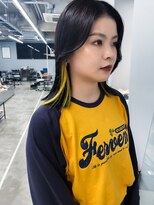 ノード(NODO)&nbsp;【インナーカラー】BLACK＋YELLOWのコントラストカラー