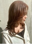 レイヤーカット　レッドブラウン　ハッシュカット　髪質改善