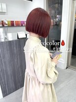 プレジールバイラファブリック(PLAISIR by LA FABRIQUE)&nbsp;PLAISIR/佐々木　レッドカラー　ボルドー　ケアブリーチ　草加