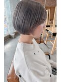 ミニボブブリーチ1回ショートボブグレーブリーチ2回シルバー