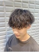 波巻きパーマ