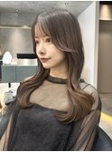 韓国レイヤーカット/くびれ巻き/前髪顔周り/セミディ[門前仲町]