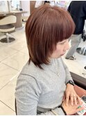 ピンクベージュのマッシュウルフ