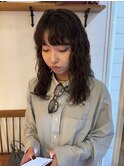 くるくる細かめミディアムおしゃれパーマ